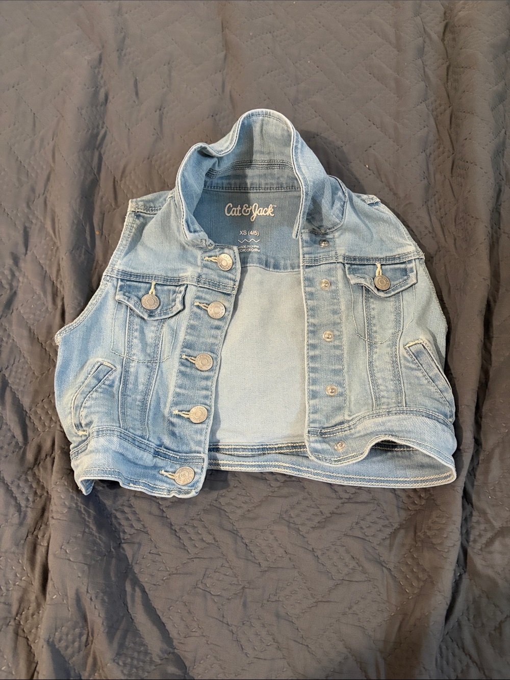 Cat & Jack Light Blue Denim Vest for Kids